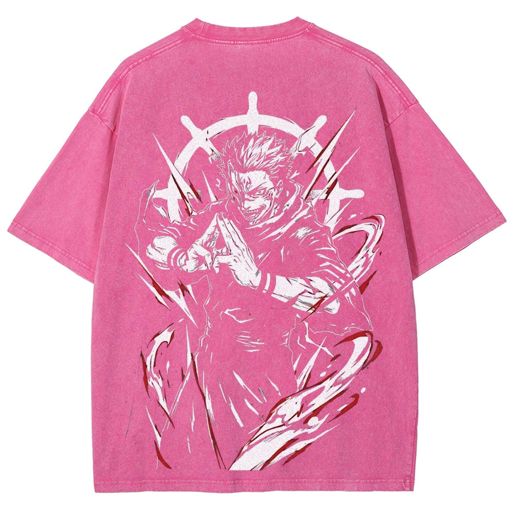 Jujutsu Kaisen Ryomen Sukuna Printed Unisex Washed T-Shirt