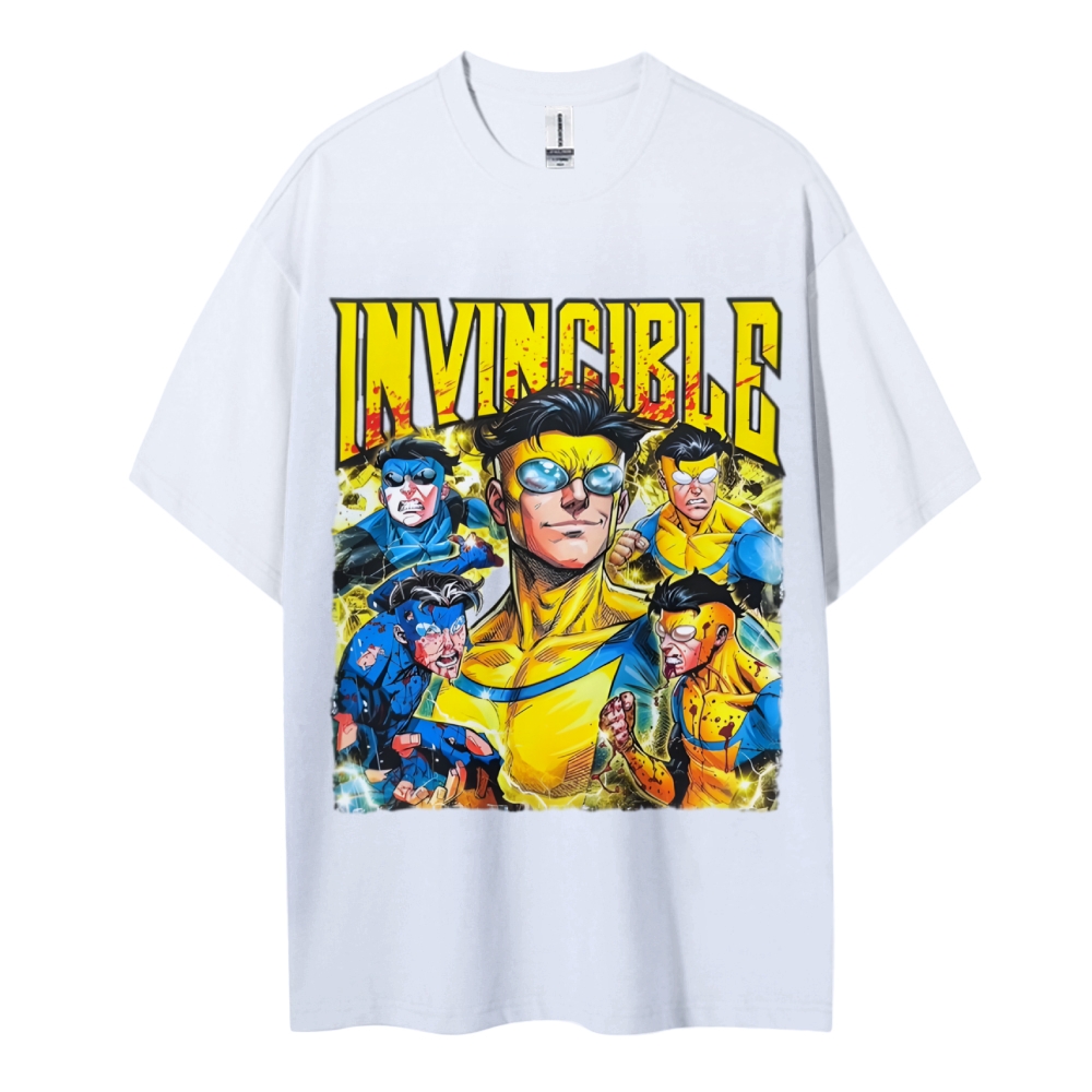 Invincible Cotton Unisex Crew Neck Anime T-shirt 2603006351