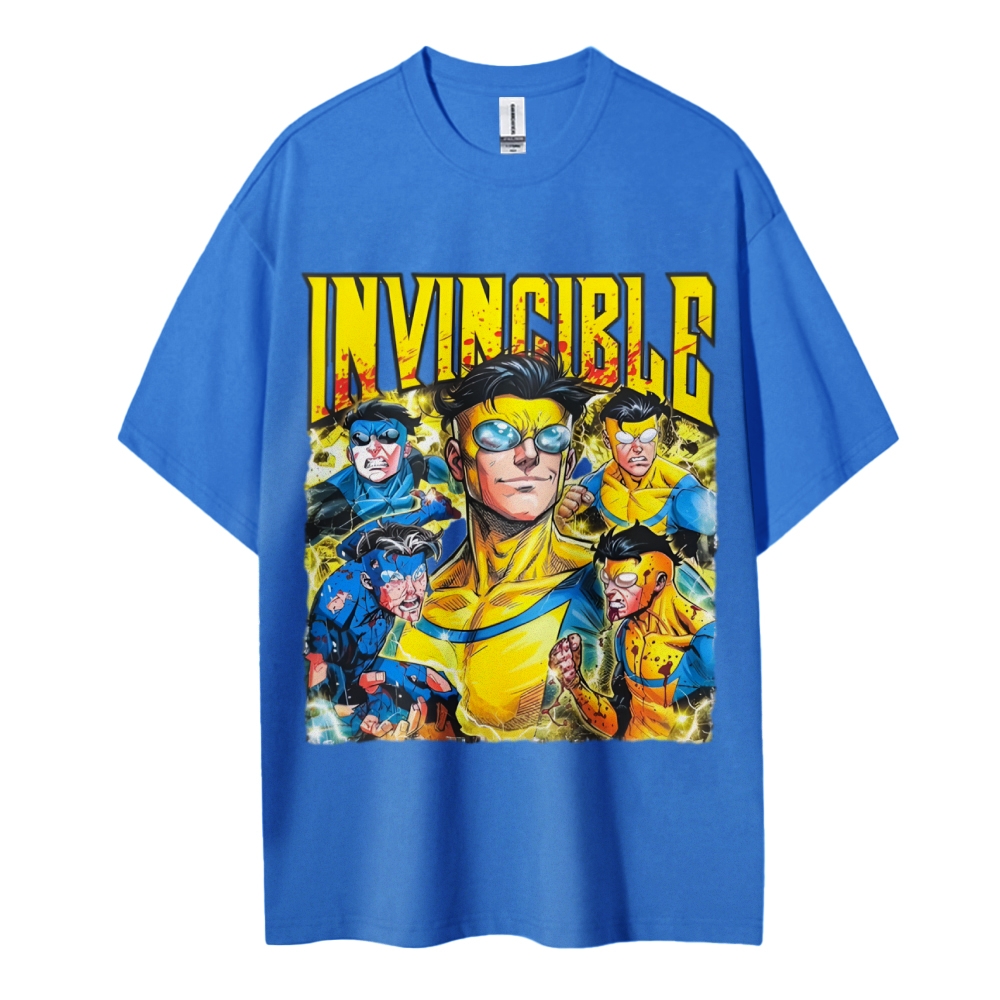 Invincible Cotton Unisex Crew Neck Anime T-shirt 2603006351