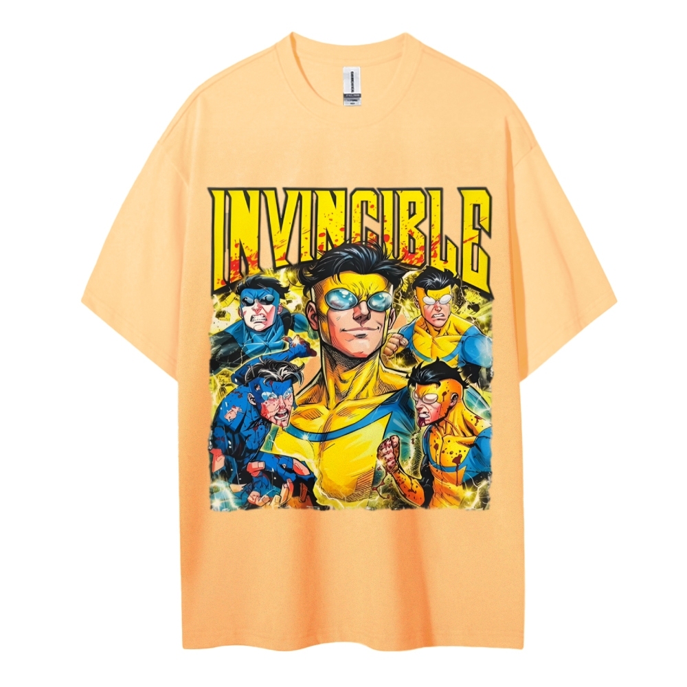 Invincible Cotton Unisex Crew Neck Anime T-shirt 2603006351