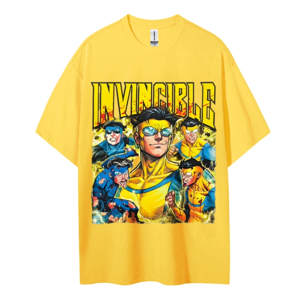 Invincible Cotton Unisex Crew Neck Anime T-shirt 2603006351