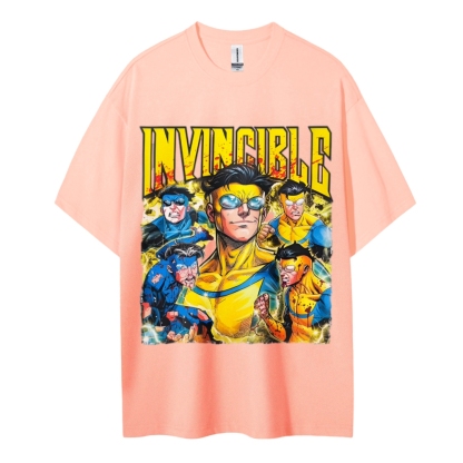 Invincible Cotton Unisex Crew Neck Anime T-shirt 2603006351