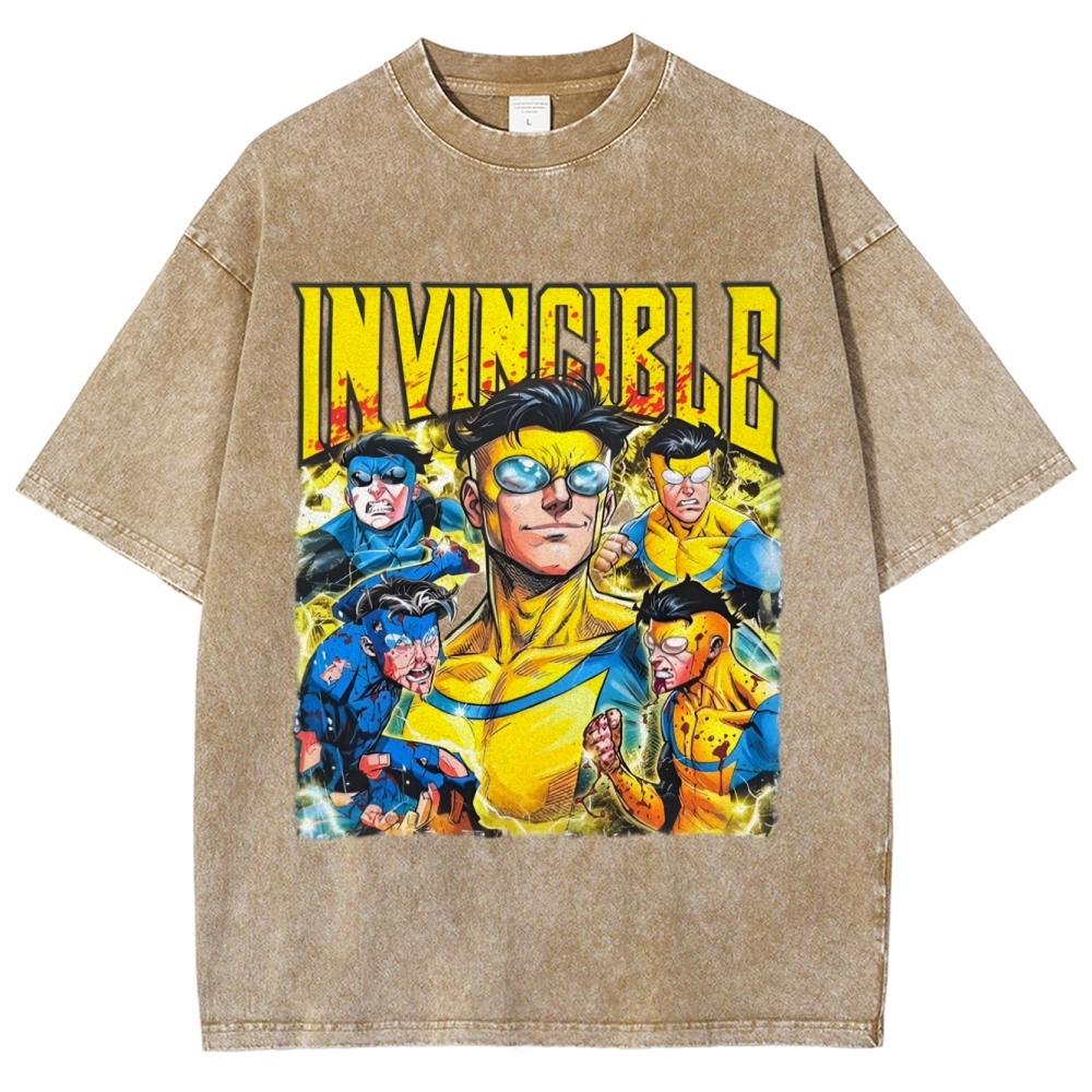 Invincible Unisex Fit Washed T-Shirt 2603006354