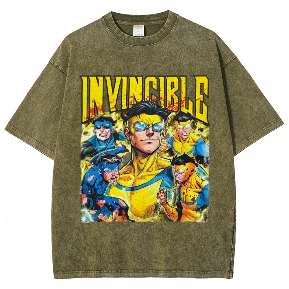 Invincible Unisex Fit Washed T-Shirt 2603006354