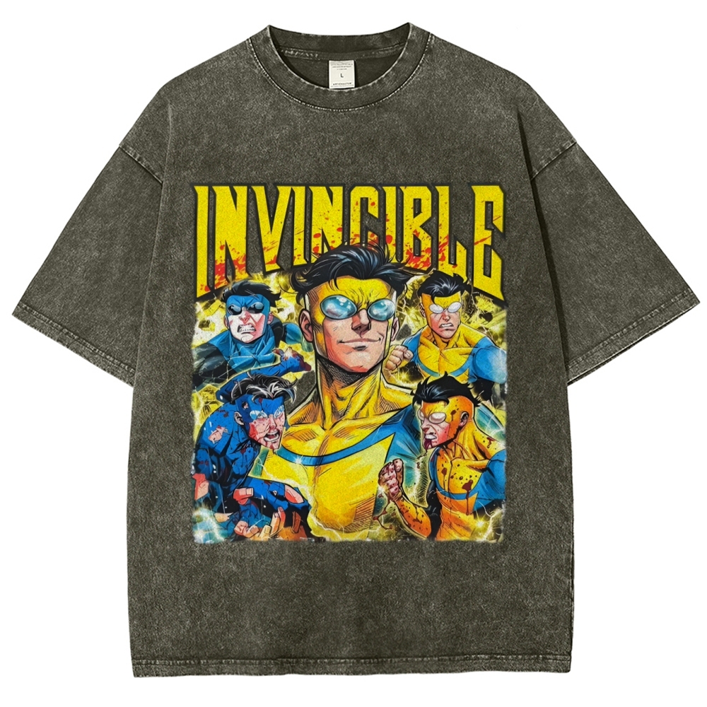 Invincible Unisex Fit Washed T-Shirt 2603006354