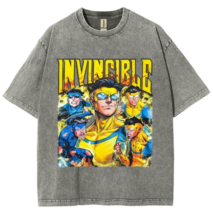Invincible Unisex Fit Washed T-Shirt 2603006354