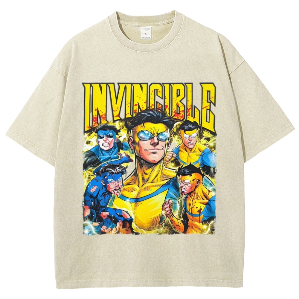Invincible Unisex Fit Washed T-Shirt 2603006354