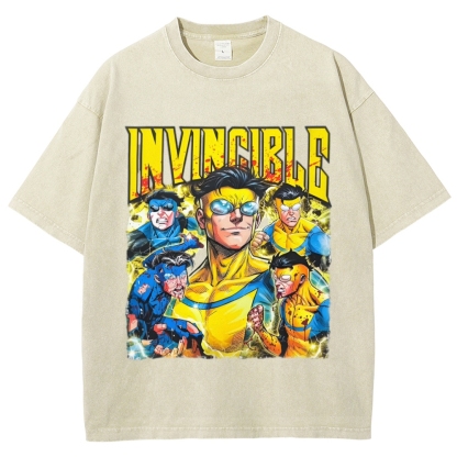 Invincible Unisex Fit Washed T-Shirt 2603006354