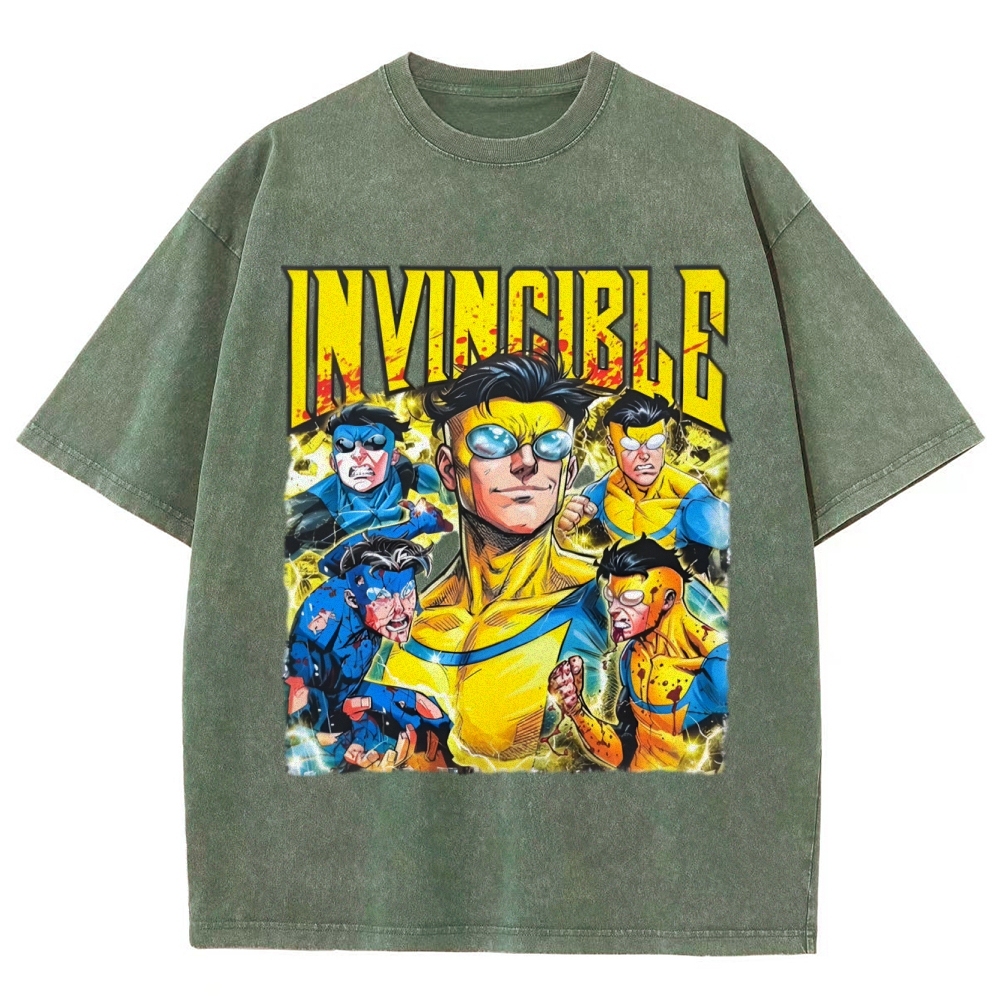 Invincible Unisex Fit Washed T-Shirt 2603006354