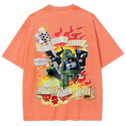 Warhammer 40K Salamanders Printed Unisex Washed T-Shirt