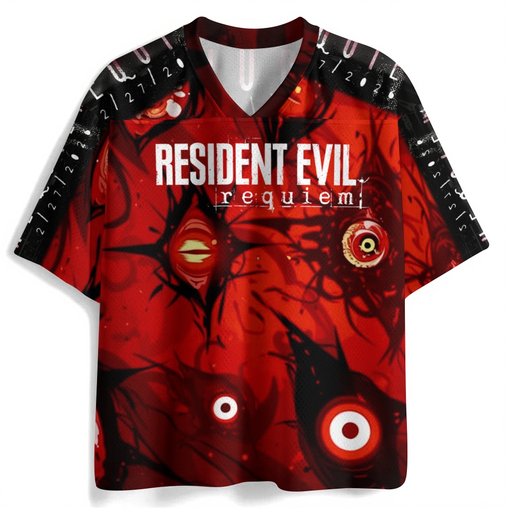 Resident Evil Football Jersey Mesh Shirts 
