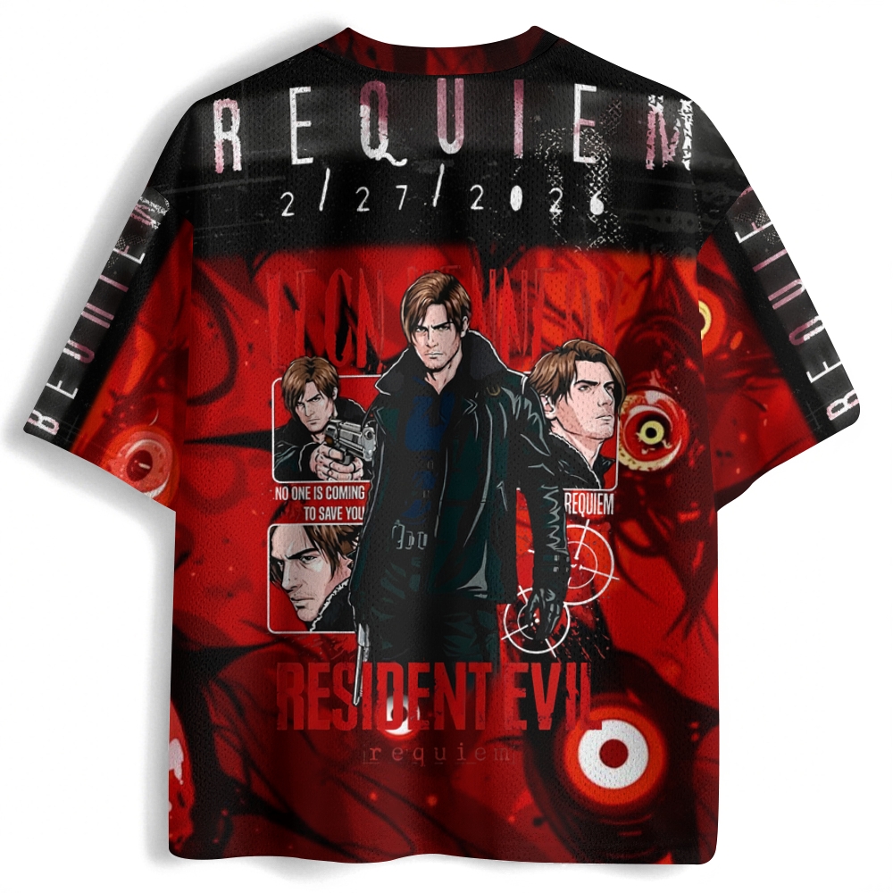 Resident Evil Football Jersey Mesh Shirts 