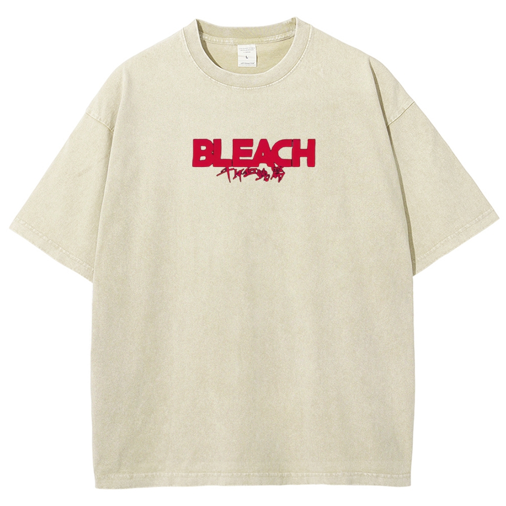 Bleach Kenpachi Zaraki Printed Unisex Washed T-Shirt