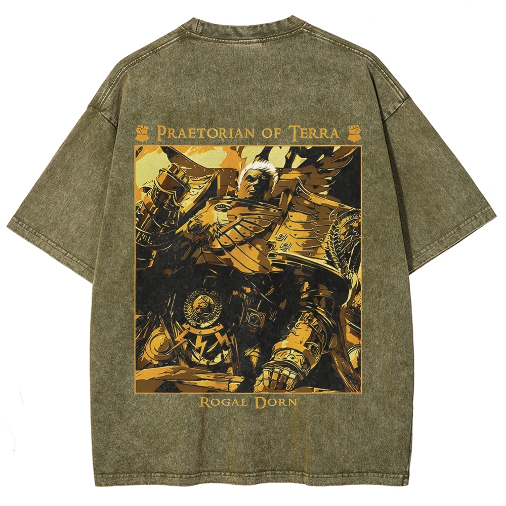 Warhammer 40K Imperial Fists Printed Unisex Washed T-Shirt