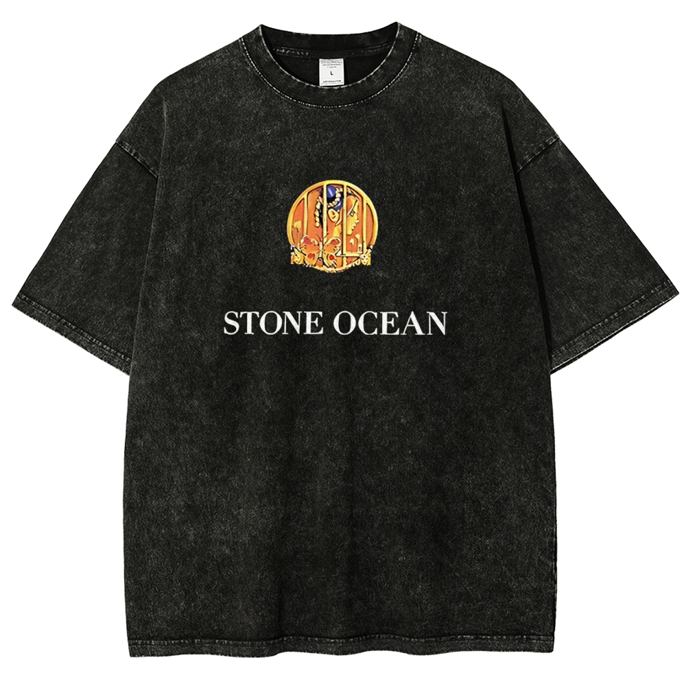 JoJo's Bizarre Adventure Printed Unisex Washed T-Shirt