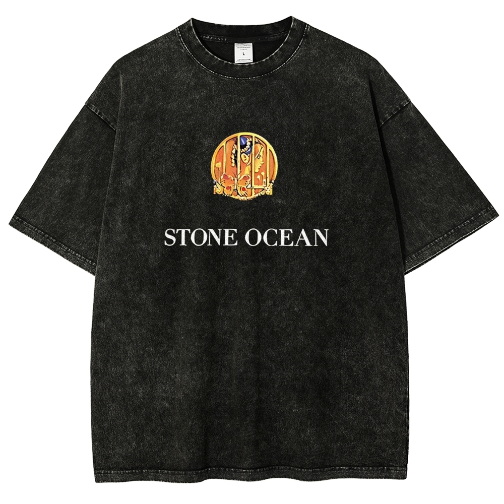JoJo's Bizarre Adventure Printed Unisex Washed T-Shirt