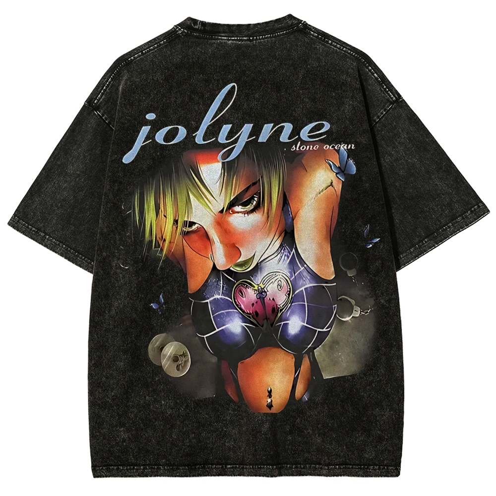 JoJo's Bizarre Adventure Printed Unisex Washed T-Shirt