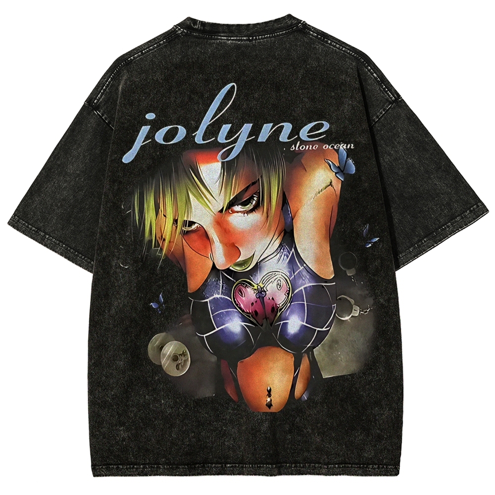 JoJo's Bizarre Adventure Printed Unisex Washed T-Shirt