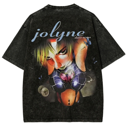 JoJo's Bizarre Adventure Printed Unisex Washed T-Shirt