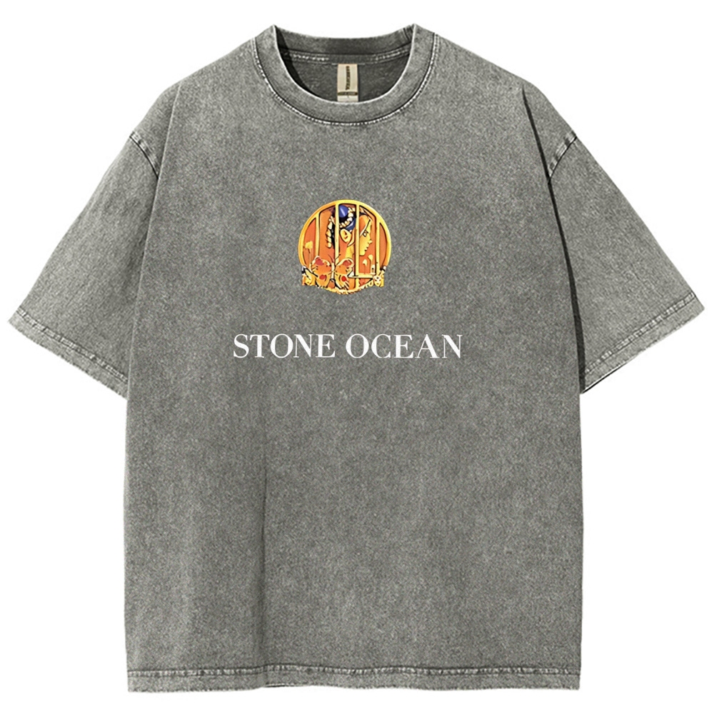 JoJo's Bizarre Adventure Printed Unisex Washed T-Shirt