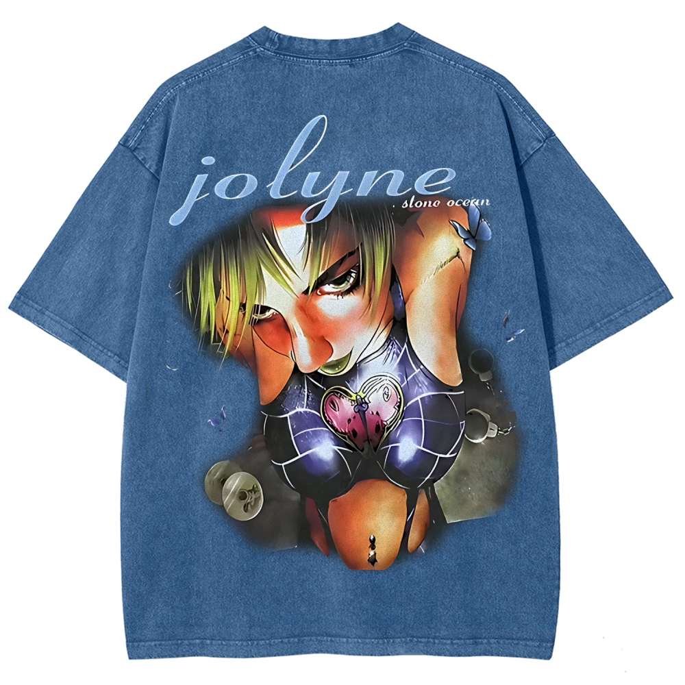 JoJo's Bizarre Adventure Printed Unisex Washed T-Shirt