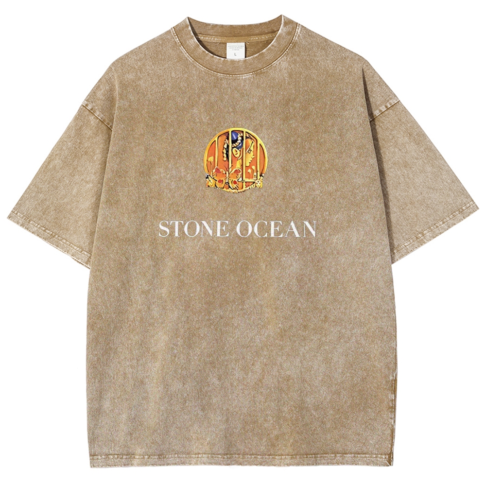 JoJo's Bizarre Adventure Printed Unisex Washed T-Shirt