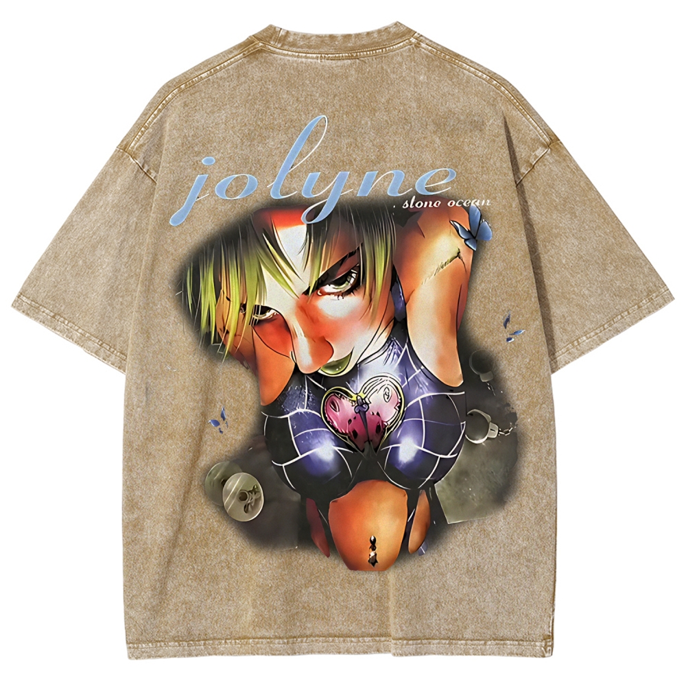 JoJo's Bizarre Adventure Printed Unisex Washed T-Shirt