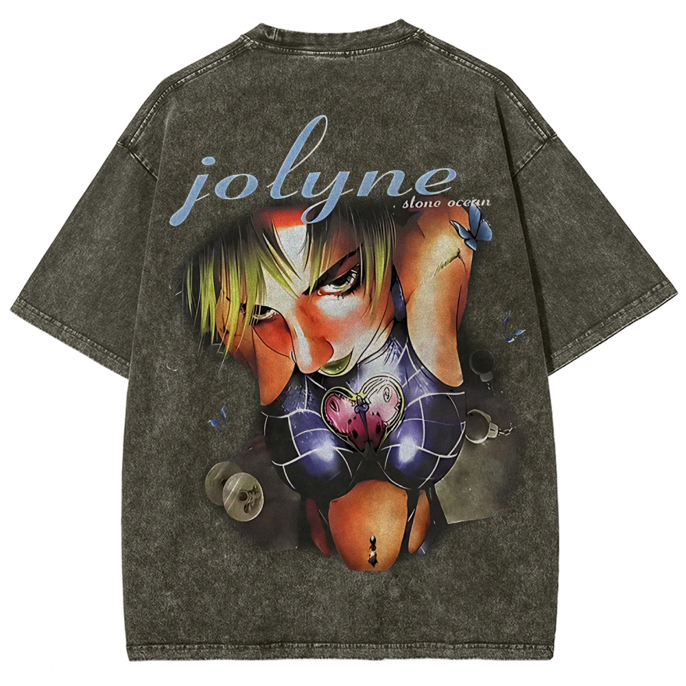 JoJo's Bizarre Adventure Printed Unisex Washed T-Shirt