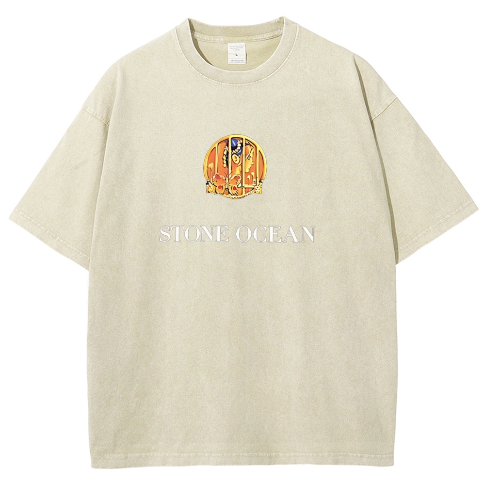 JoJo's Bizarre Adventure Printed Unisex Washed T-Shirt