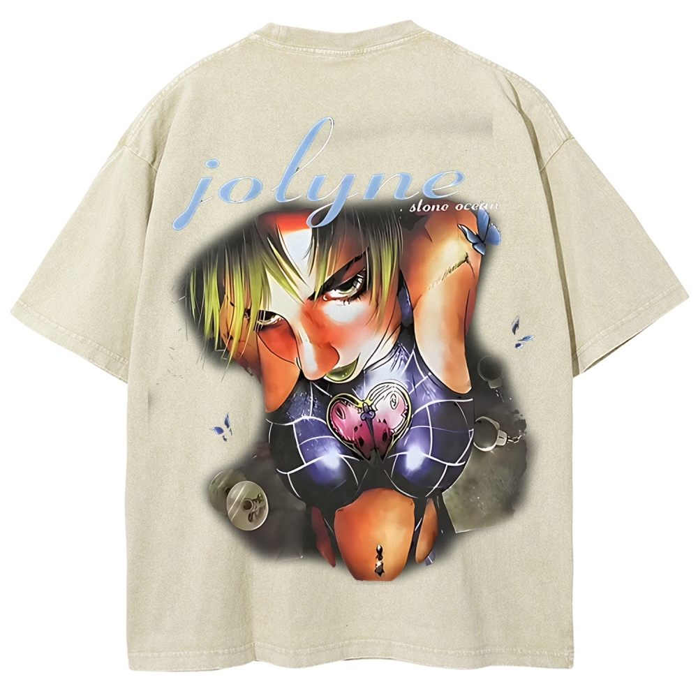 JoJo's Bizarre Adventure Printed Unisex Washed T-Shirt