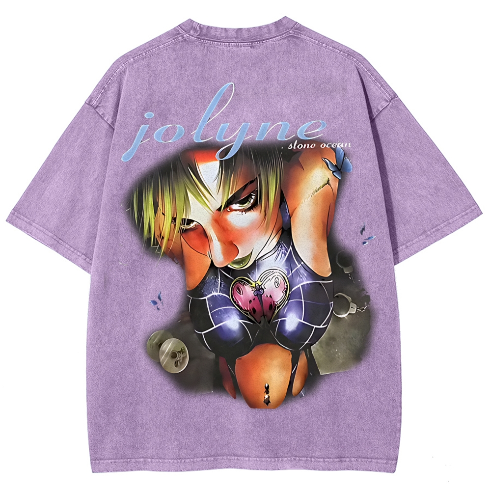JoJo's Bizarre Adventure Printed Unisex Washed T-Shirt