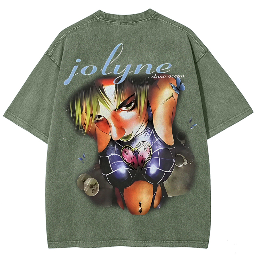 JoJo's Bizarre Adventure Printed Unisex Washed T-Shirt