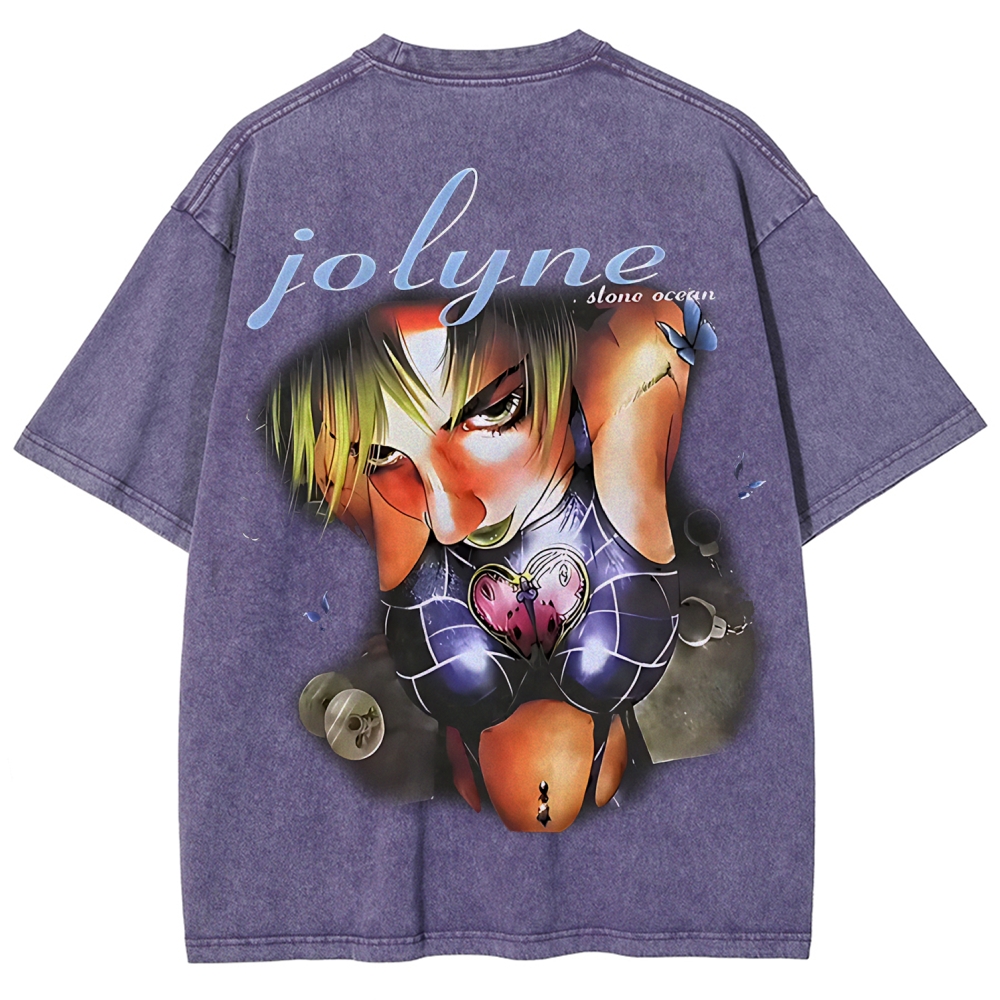JoJo's Bizarre Adventure Printed Unisex Washed T-Shirt