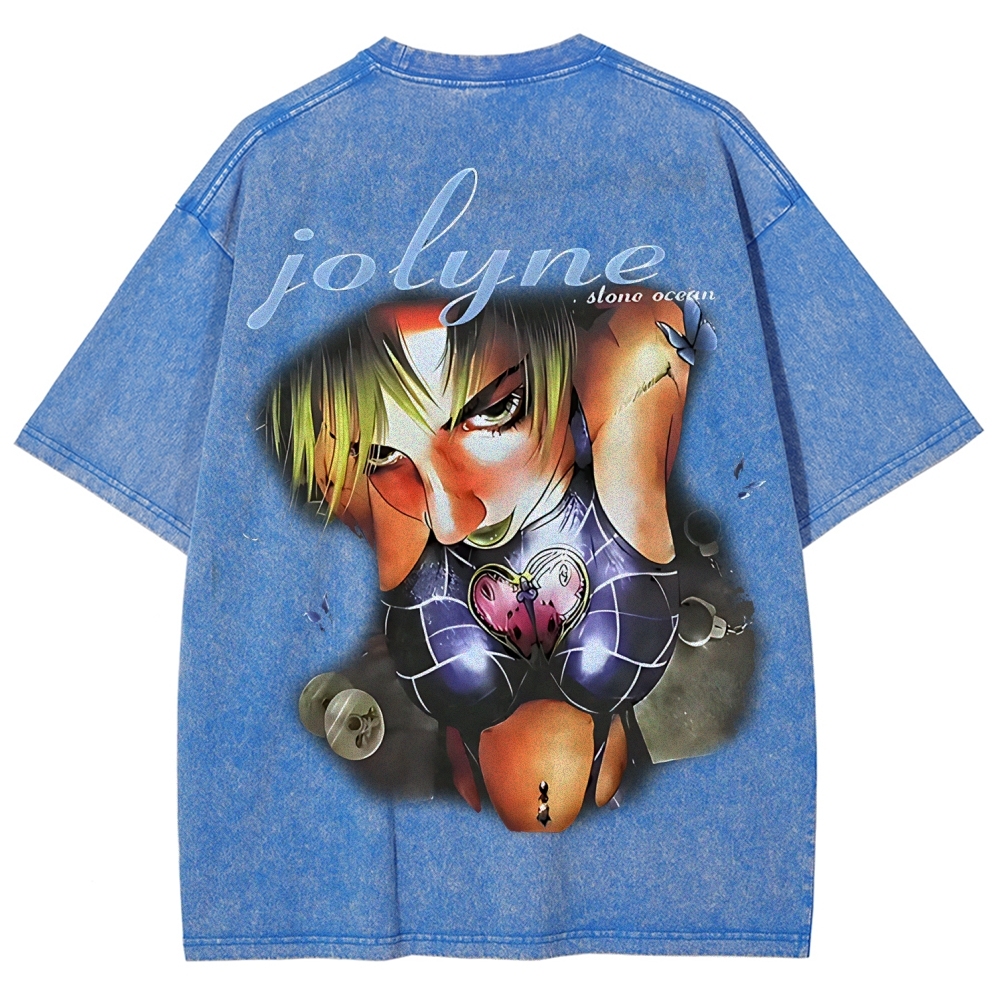 JoJo's Bizarre Adventure Printed Unisex Washed T-Shirt