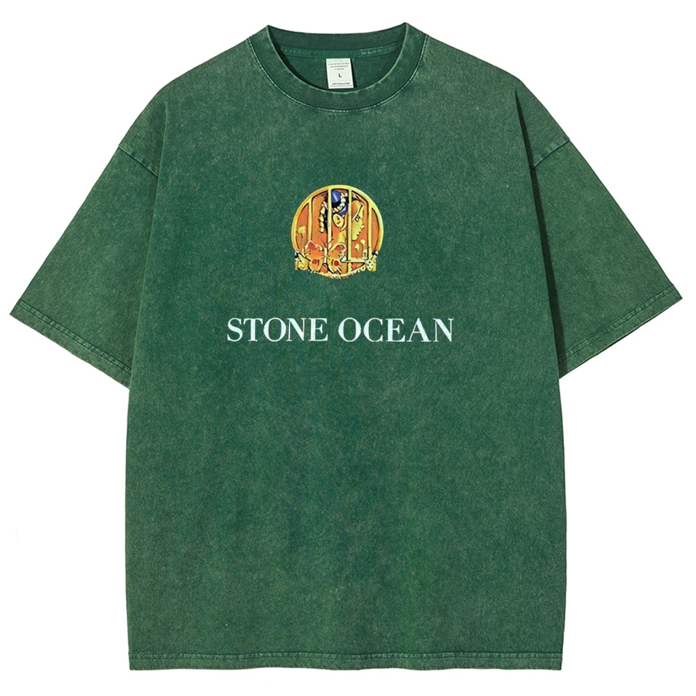 JoJo's Bizarre Adventure Printed Unisex Washed T-Shirt