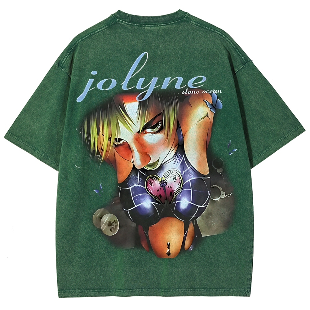 JoJo's Bizarre Adventure Printed Unisex Washed T-Shirt