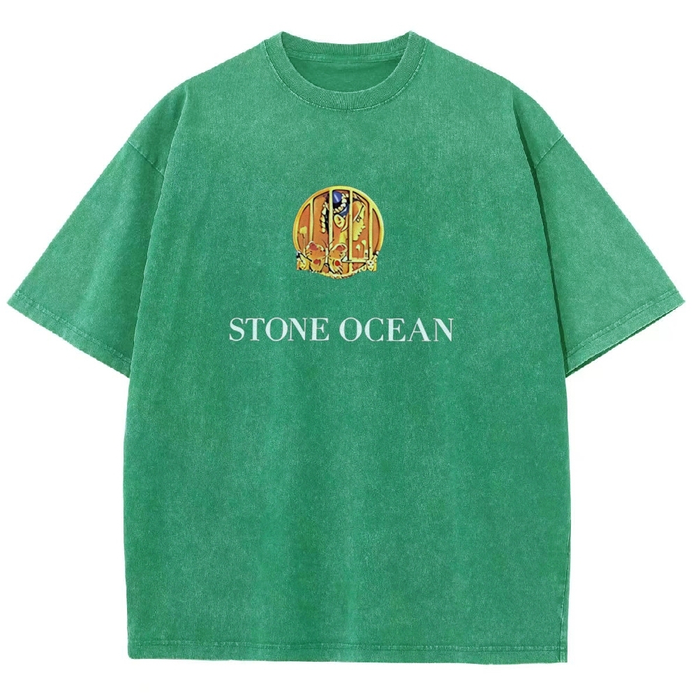 JoJo's Bizarre Adventure Printed Unisex Washed T-Shirt