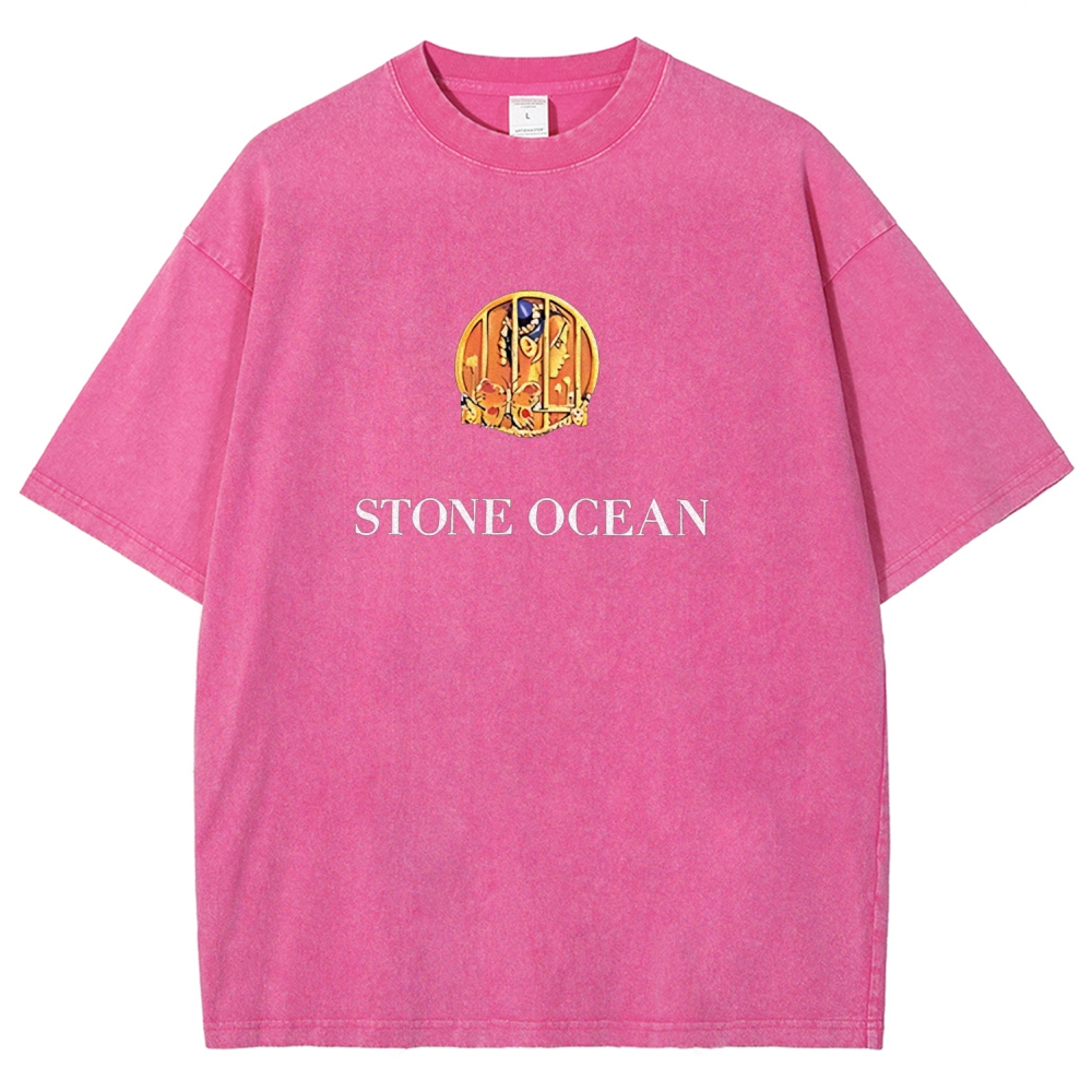 JoJo's Bizarre Adventure Printed Unisex Washed T-Shirt