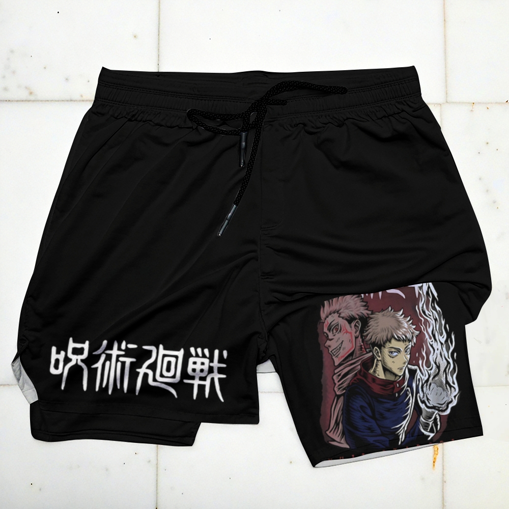 Jujutsu Kaisen Itadori Yuji Printed Men's Fitness Shorts