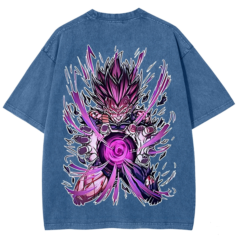 Dragon Ball Vegeta Printed Unisex Washed T-Shirt