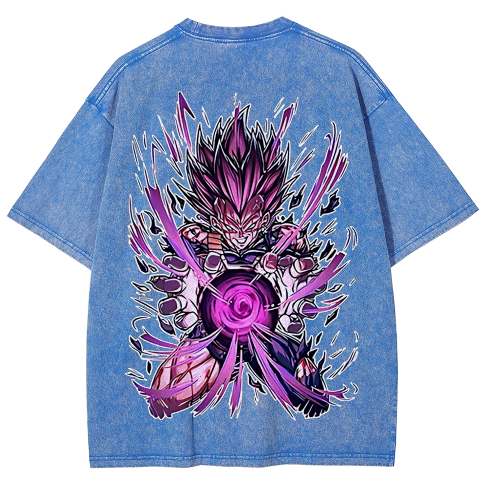 Dragon Ball Vegeta Printed Unisex Washed T-Shirt