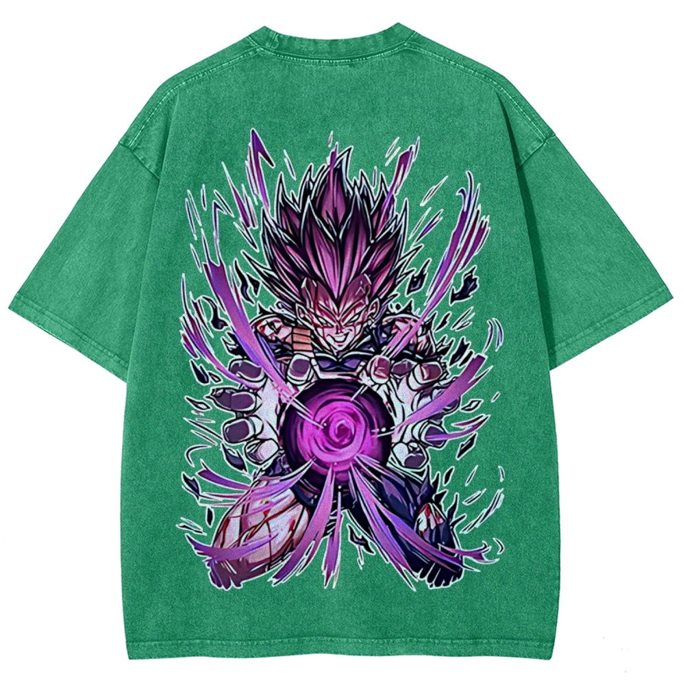 Dragon Ball Vegeta Printed Unisex Washed T-Shirt