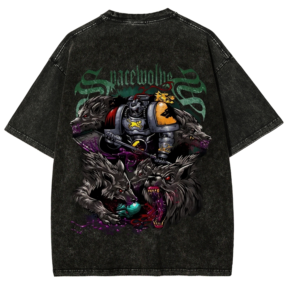 Warhammer 40K Space Wolves Printed Unisex Washed T-Shirt