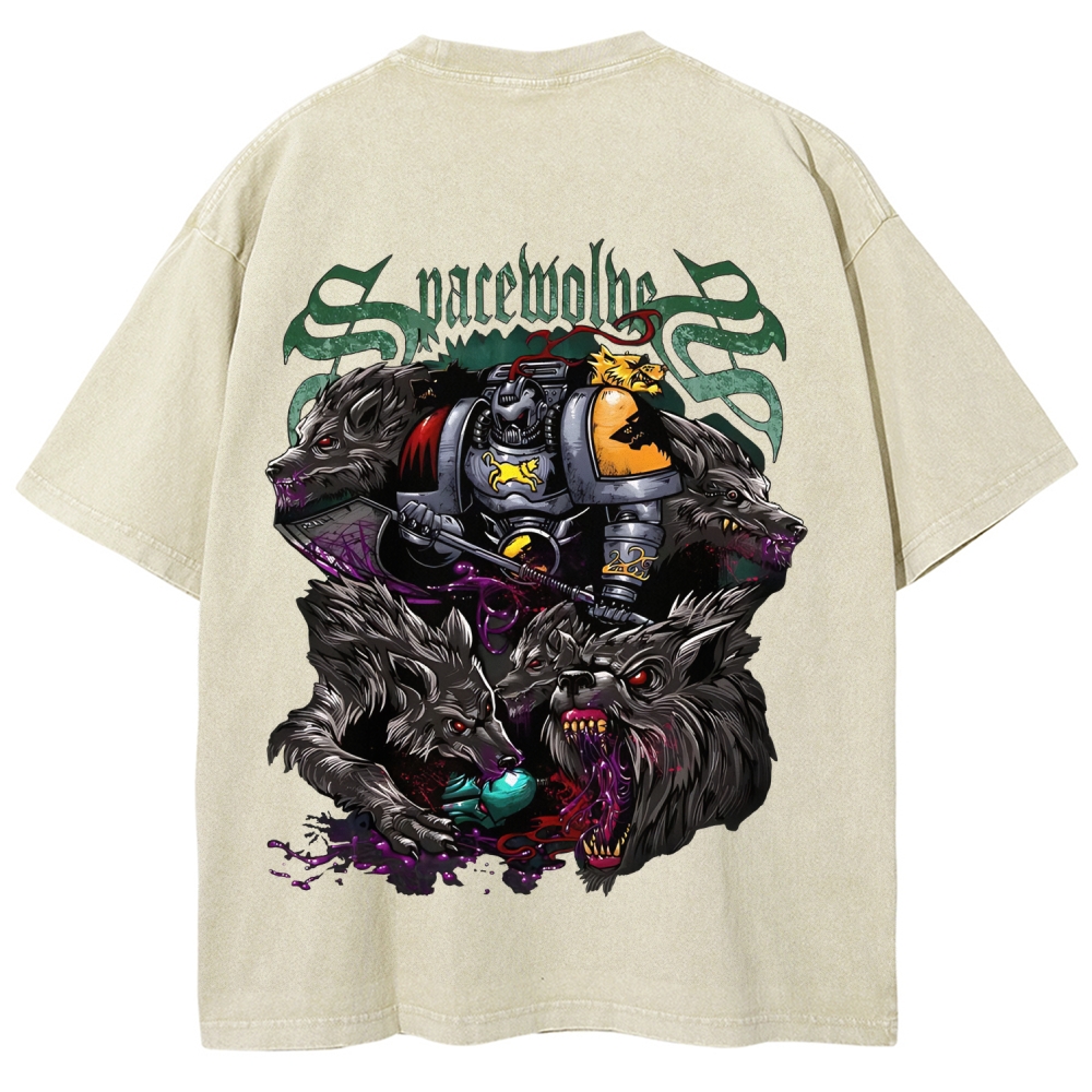 Warhammer 40K Space Wolves Printed Unisex Washed T-Shirt