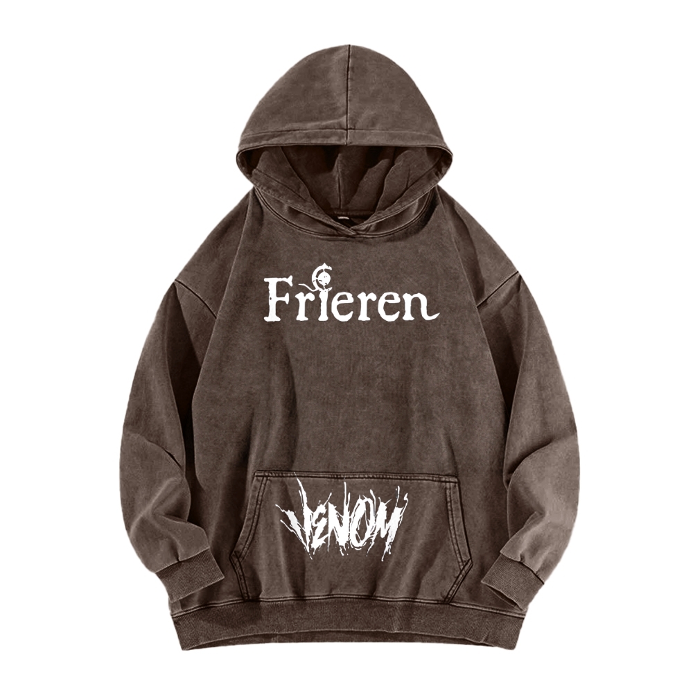 Frieren x Venom Printed Unisex Washed Hoodie