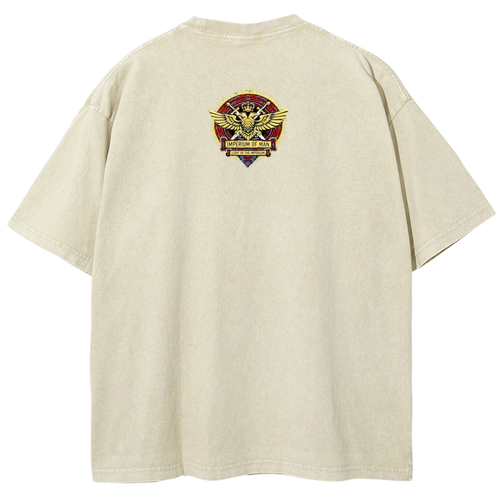 Warhammer 40K Emperor of Mankind Printed Unisex Washed T-Shirt