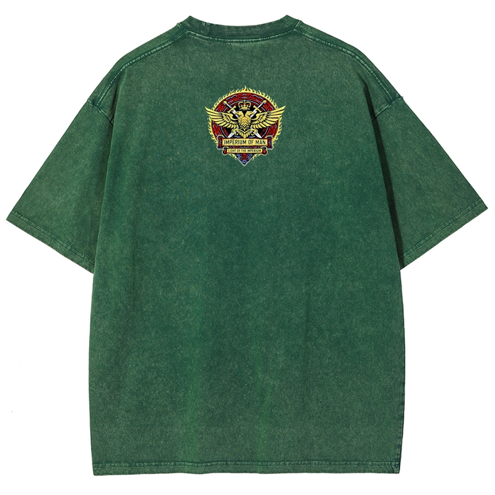 Warhammer 40K Emperor of Mankind Printed Unisex Washed T-Shirt