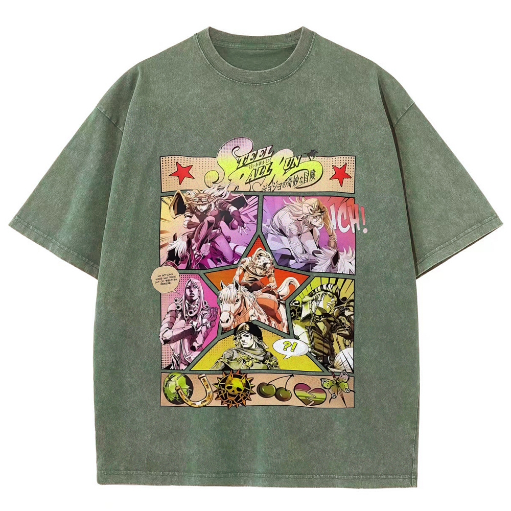 Jojo’s Bizarre Adventure Unisex Fit Washed T-Shirt 