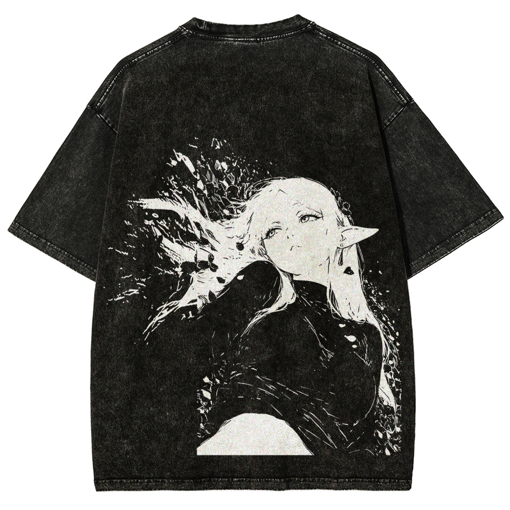 Frieren: Beyond Journey's End Printed Unisex Washed T-Shirt