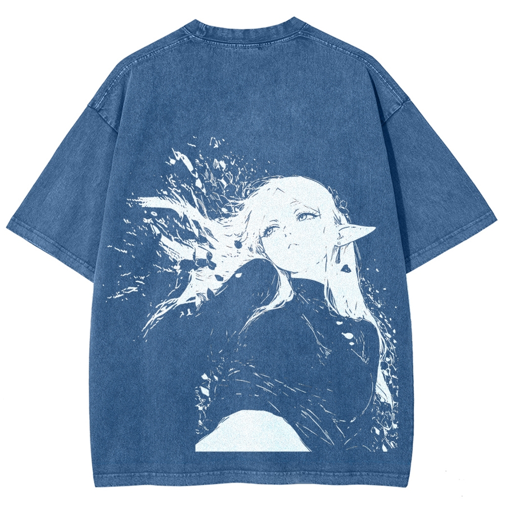 Frieren: Beyond Journey's End Printed Unisex Washed T-Shirt